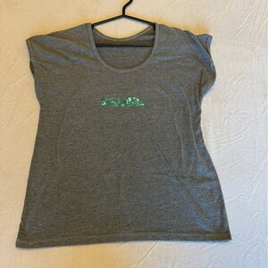 Von Dutch Gray and Green Relaxed Boxy Tee